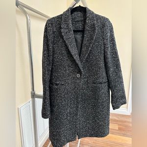Zara blazer coat black grey jacket